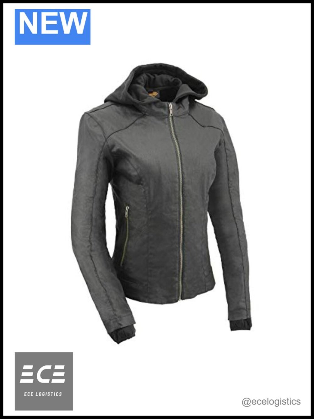 Milwaukee Leather Lightweight Hooded Textile Motorcycle Jacket with Removable